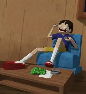Low-Poly Cartoon Stoner Living Room