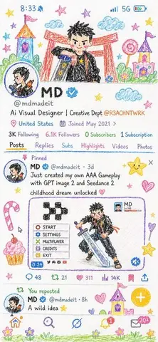 Crayon Style Illustration Profile Picture
