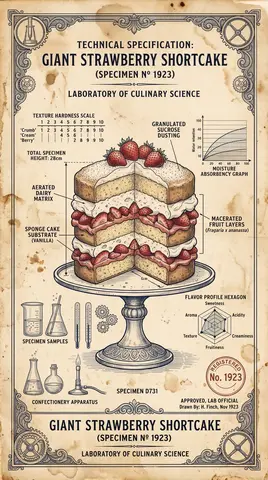 Vintage Scientific Blueprint Dessert