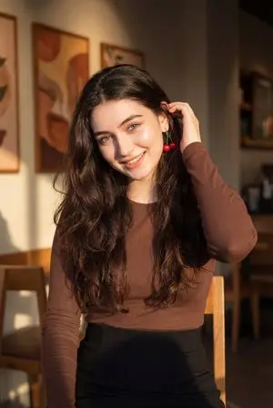 Golden Hour Portrait of a Smiling Young Woman
