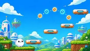 Cute Futuristic Platformer Scene