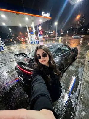 Urban Night Gas Station Portrait