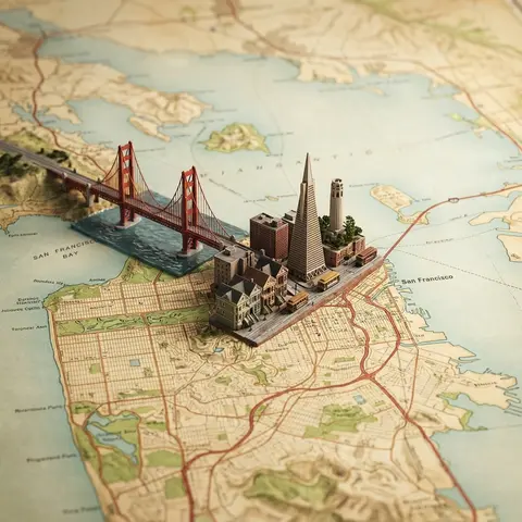 A realistic, highly detailed geographic map viewed from above