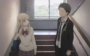Anime School Stairwell Conversation