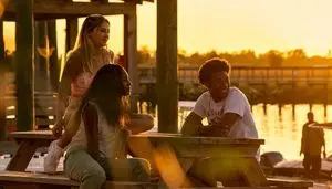 Cinematic Golden Hour Sunset Hangout on a Pier