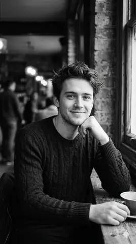 Black and White Cafe Portrait