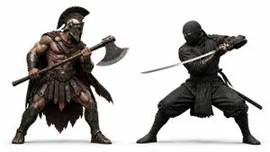 3D Gaming Character Battle Scene