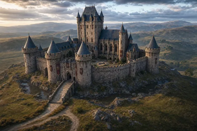 Game Asset - Cinematic Medieval Hilltop Castle