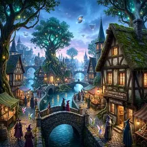 Magical fantasy world illustration