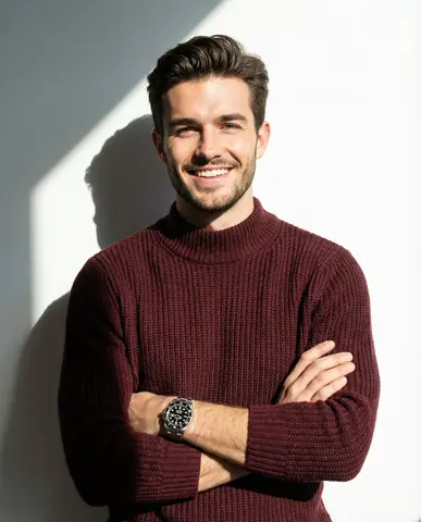A man smiling and posing with his arms crossed