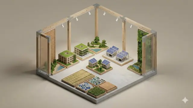 A clean, minimal 3D isometric diorama of a [EXHIBITION