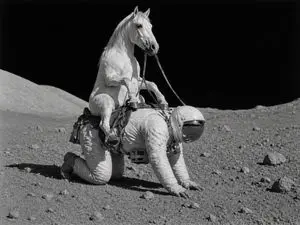 Surreal Lunar Horse Rider