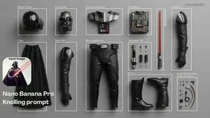 Knolling-style exploded flat-lay photo
