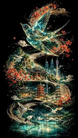 Calligraphic City Impression Poster