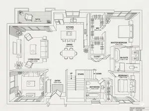Modern Home Interior Architectural Blueprint Prompt