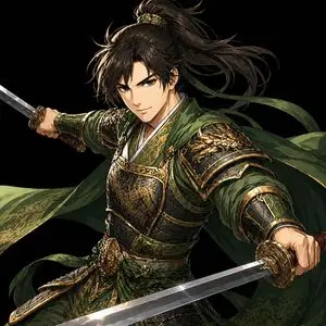 Green Armored Dual-Sword Warrior
