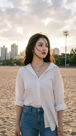 Urban Beach Golden Hour Portrait