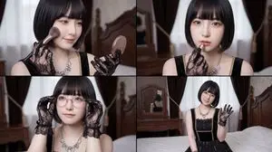 Cinematic Close-up of Woman Applying Makeup Video Prompt