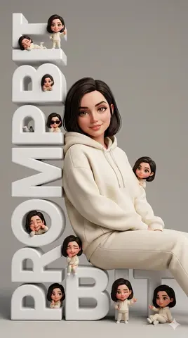 Chibi Pixar-Style Studio Composition