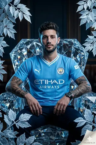 Cinematic Footballer on Diamond Armchair