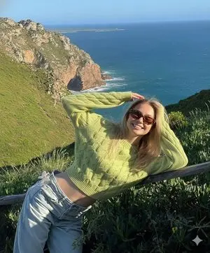 Golden Hour Portrait on Coastal Cliff in South Africa