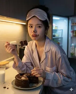 Nano Banana Pro Hyper-Realistic Midnight Snack Portrait Prompt
