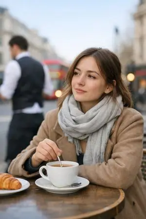 Cinematic London Morning Restaurant Portrait