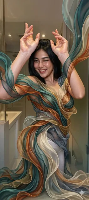 Neo-Organic Textile Portrait Illustration