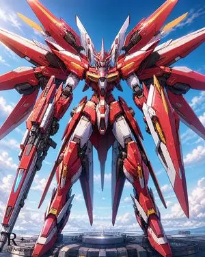 Crimson Winged Giant Mecha