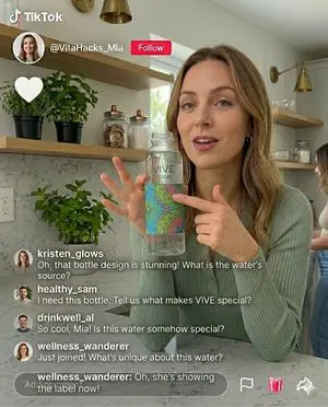 TikTok Creator Holding Product Screengrab