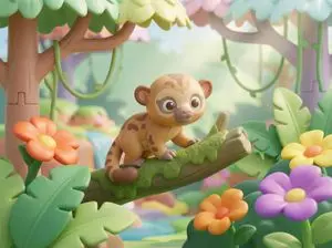 Playful 3D Toy Kinkajou Prompt