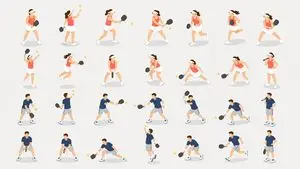 Isometric Pickleball Pose Sheet