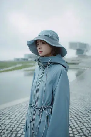 Rainy Blue Editorial Portrait