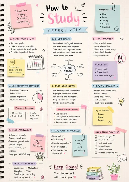 Handwritten Study Infographic Poster