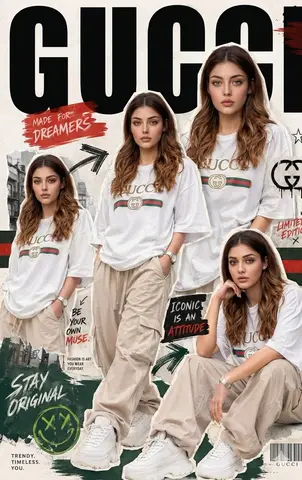 Urban Streetwear Fashion Collage Poster