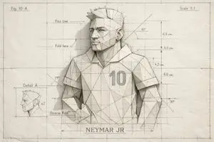 Blueprint Illustration of Neymar JR