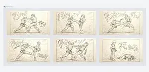 Varied Combat Scene Rough Sketch Prompt
