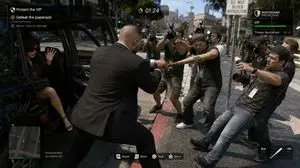 3D gaming scene with bodyguard