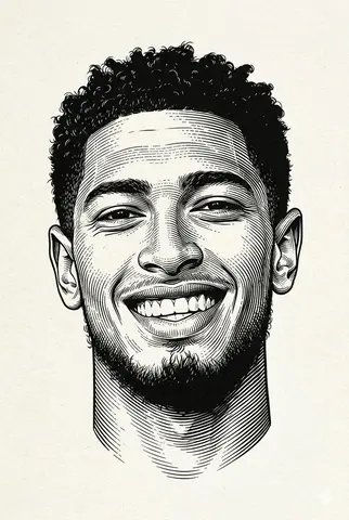 Black and white engraved portrait illustration of a person