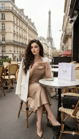 High-End Fashion Editorial in Parisian Café