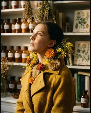 Organic Golden Alchemy Surreal Portrait