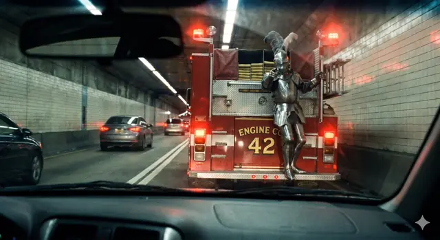 Knight in Tunnel Scene
