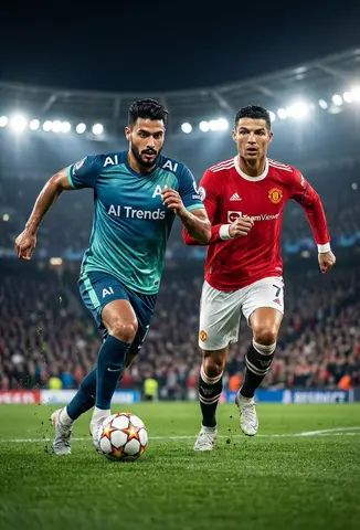 A hyper-realistic, ultra-detailed 8K cinematic wide-shot of a football