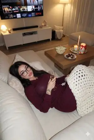 Cozy Evening Lifestyle Photography on Sectional Sofa