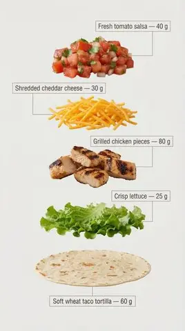 Exploded View Taco Infographic for Commercial Use