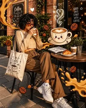 Mixed Reality Café Illustration