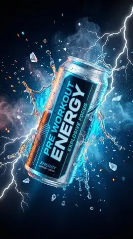 Energy Drink Product Explosion Commercial Prompt Template