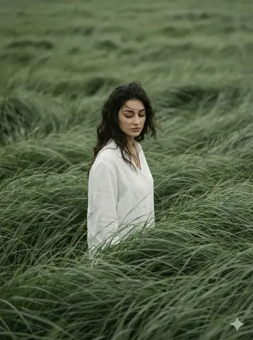 3:4 cinematic, atmospheric editorial portrait using the attached photo