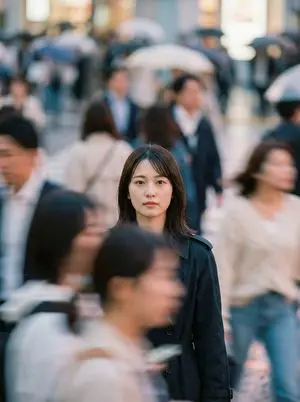 Cinematic Portrait Prompt: Focus in a Crowd