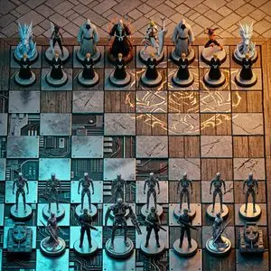 Hyper-Realistic 3D Chess Set for Rivalry Themes